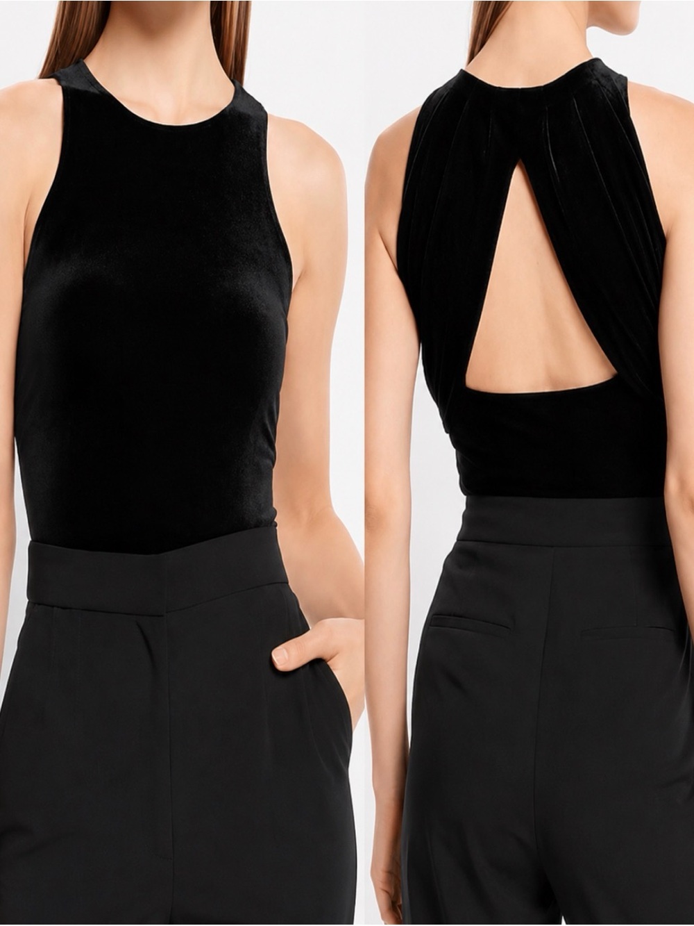 Black Velvet Bodysuit - Express Body Contour